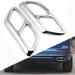 2016 2017 2018 2019 2020 For Volvo S90 V90 S60 Stainless Steel Car Rear Dual Exhaust Muffler Pipe Cover Trim Tail Throat Frame