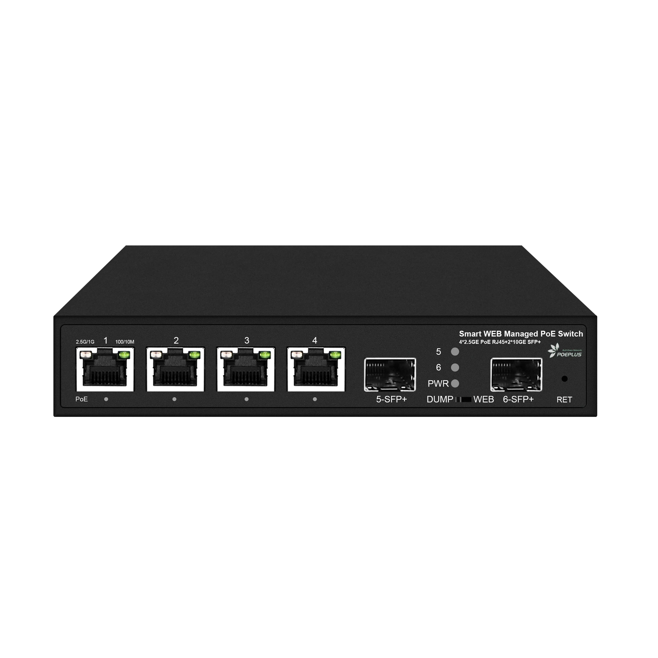 4 port 2.5Gps poe or RJ45 web managed switch with 10Gps Uplink  layer2 switching  2*10Gps  sfp or RJ45 Uplink