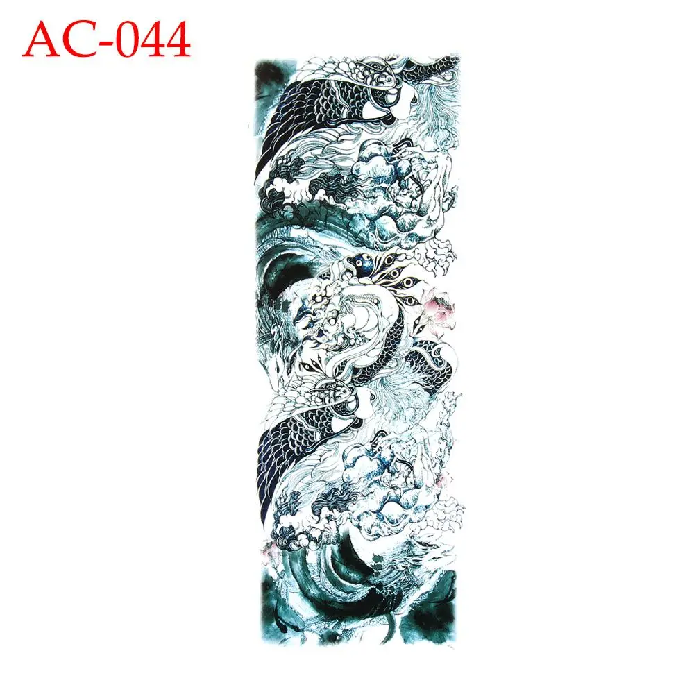45.5cm x 16cm Fashion Design Longlasting Unisex Body Art Full Flower Arm Temporary  Stickers Body Leg Decal