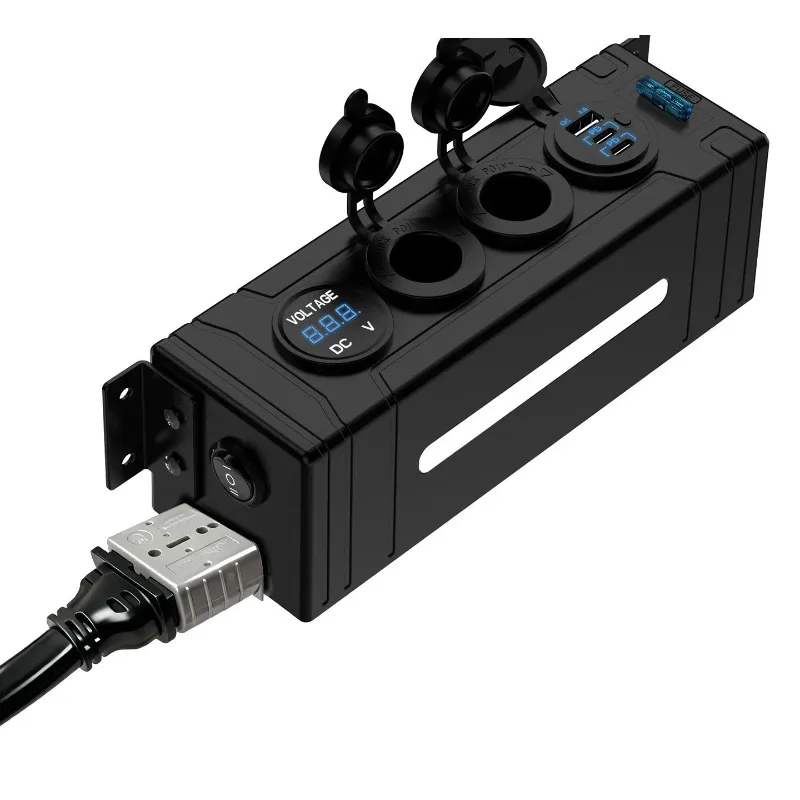 Dual PD & QC3.0 Fast Charging Interface RV Refit Power Junction Box Car Charger With USB Port