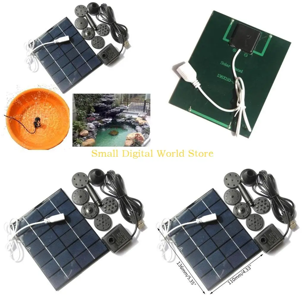 

77UB Outdoor Solar Powered Fountain for Garden Backyard Pond Pool 2W 6V Solar Powered Air Garden Decoration