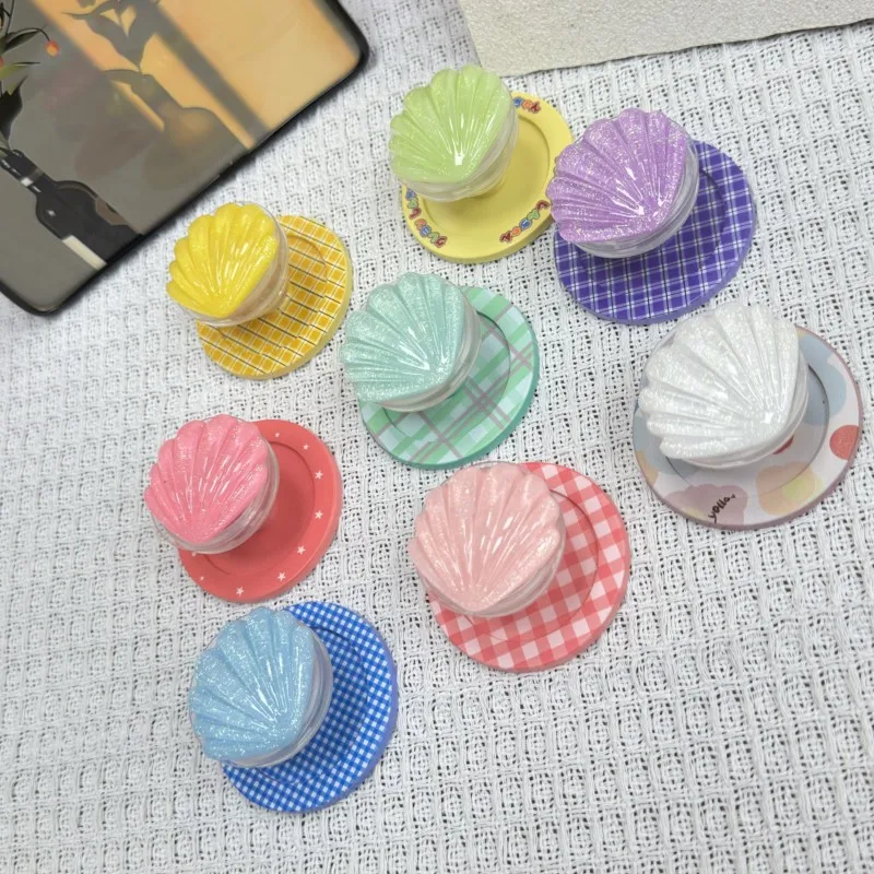 

Милый блестящий держатель-подставка для телефона в форме ракушки, совместимый с MagSafe, складной, пастельные цвета