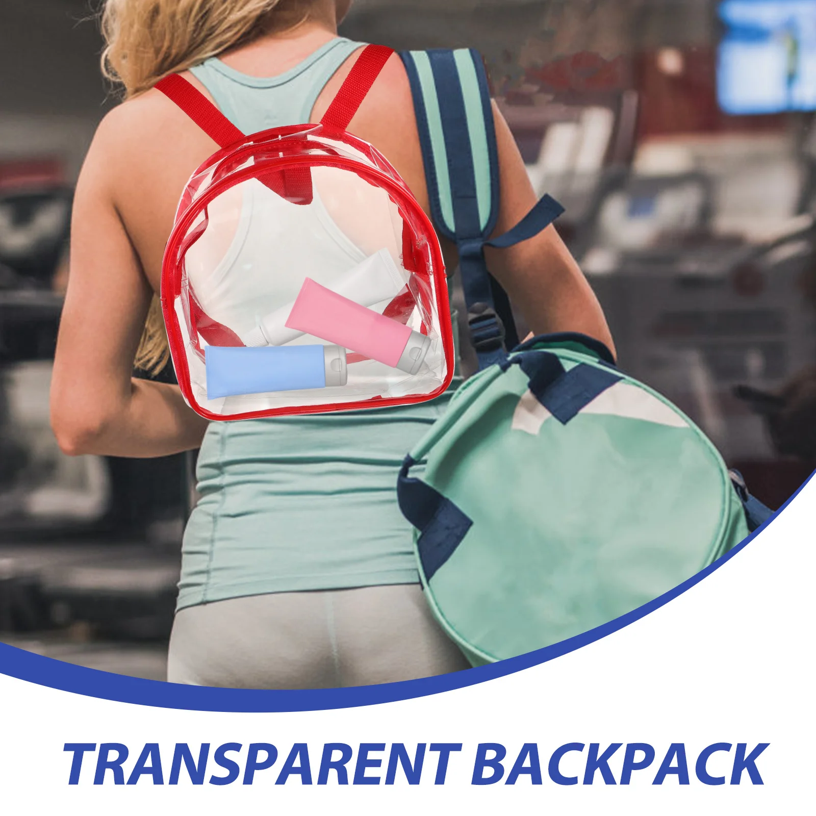 حقيبة شاطئ صيفية شفافة حقيبة ظهر شفافة من مادة PVC شديدة التحمل ومهرجانات السفر والحفلات الموسيقية وحقيبة ظهر صغيرة للنساء #1