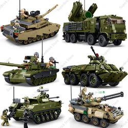 Hot Sluban New Building Blocks Armored Vehicle Air Defense Missile Off-road Truck Tank Military Weapons Bricks Kids Toys Gifts