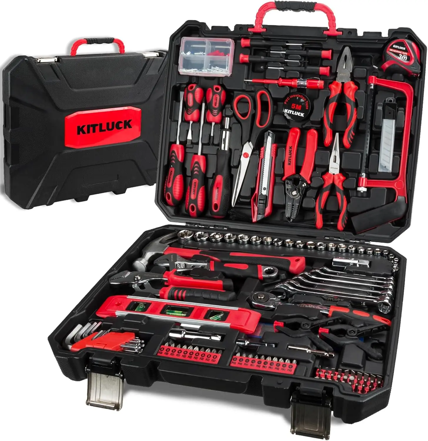 

228-piece Home Tool Kit, Household Hand Repair Tool Set for men, Portable Tool box Set with Tools (Screwdriver, Wrench,