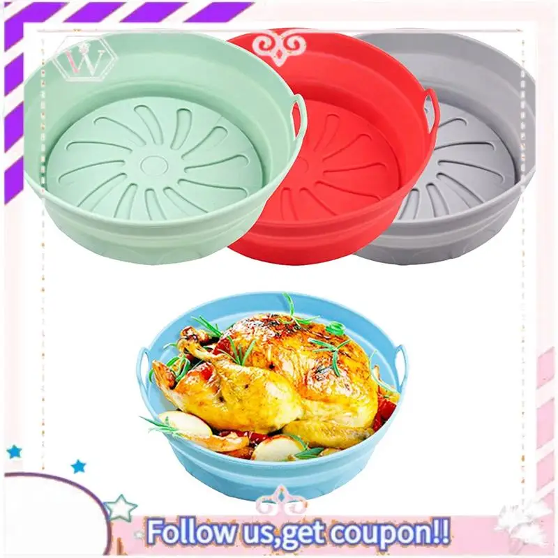 

Y74A-Air Fryer Liners Silicone, Air Fryer Accessories, 4 Pcs Round Airfryer Liners 8.2 Inches For Air Fryer Basket