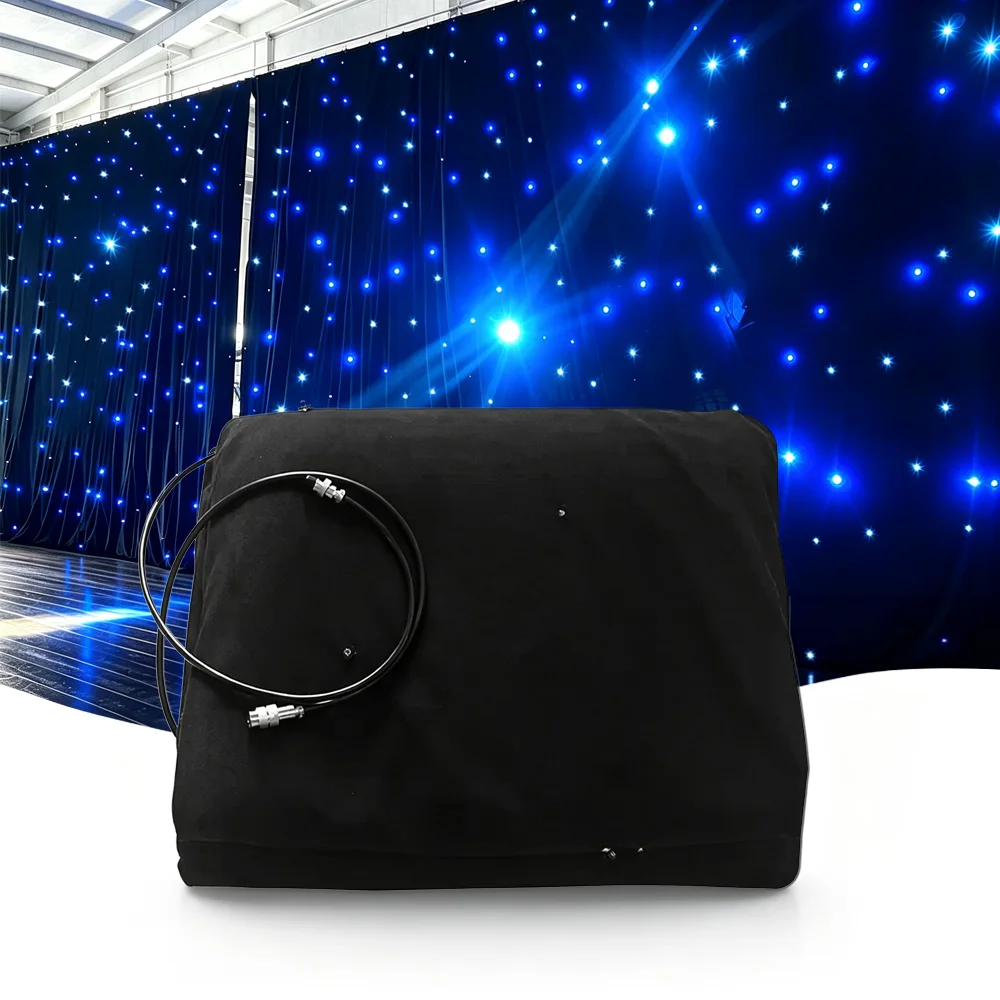 Party Backdrop LED Star Cloth Starry Sky Curtain DMX512 Control Black Star Cloth For Stage Pub DJ Wedding Event Show