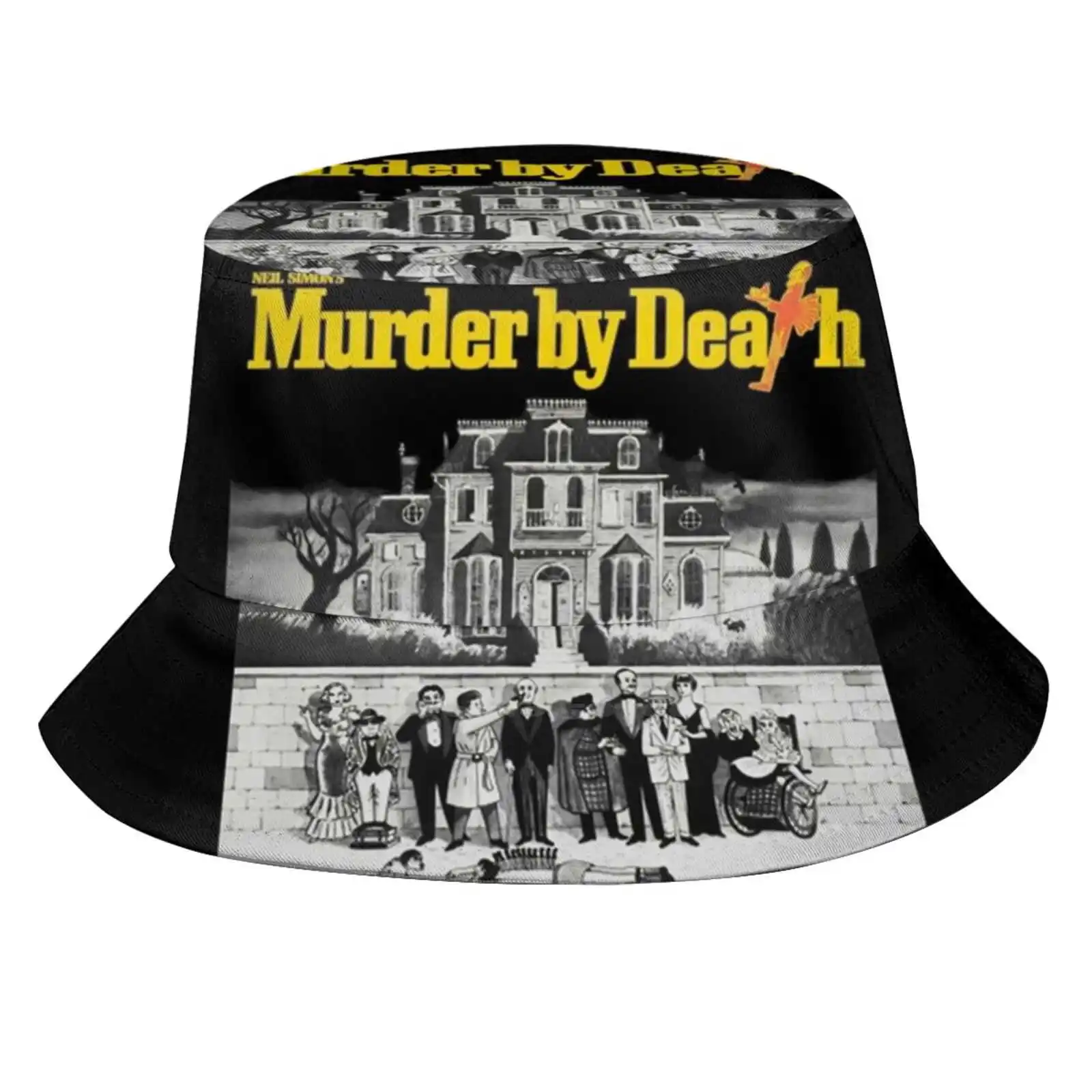 Murder By Death Pattern Design Printed Travel Bucket Hats Maggie Smith Peter Falk Peter Sellers David Niven James Coco Eileen