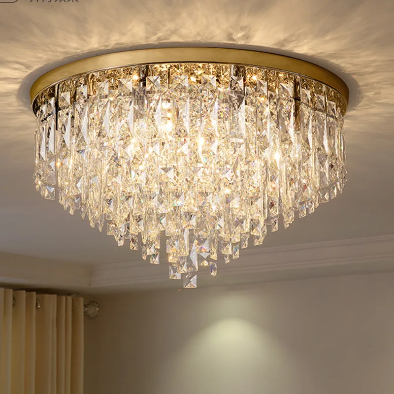 

Modern Bedroom Ceiling Mounted Chandeliers Crystal Pendants Decor Lustre Lamp Art Deco E14 bulb Holder Lighting Fixtures Lamp