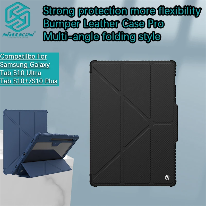 for Samsung Galaxy Tab S10 Ultra/S10+ 5G/S10 Plus Nillkin Bumper Leather Case Pro（ Multi-angle folding style）phone case shell