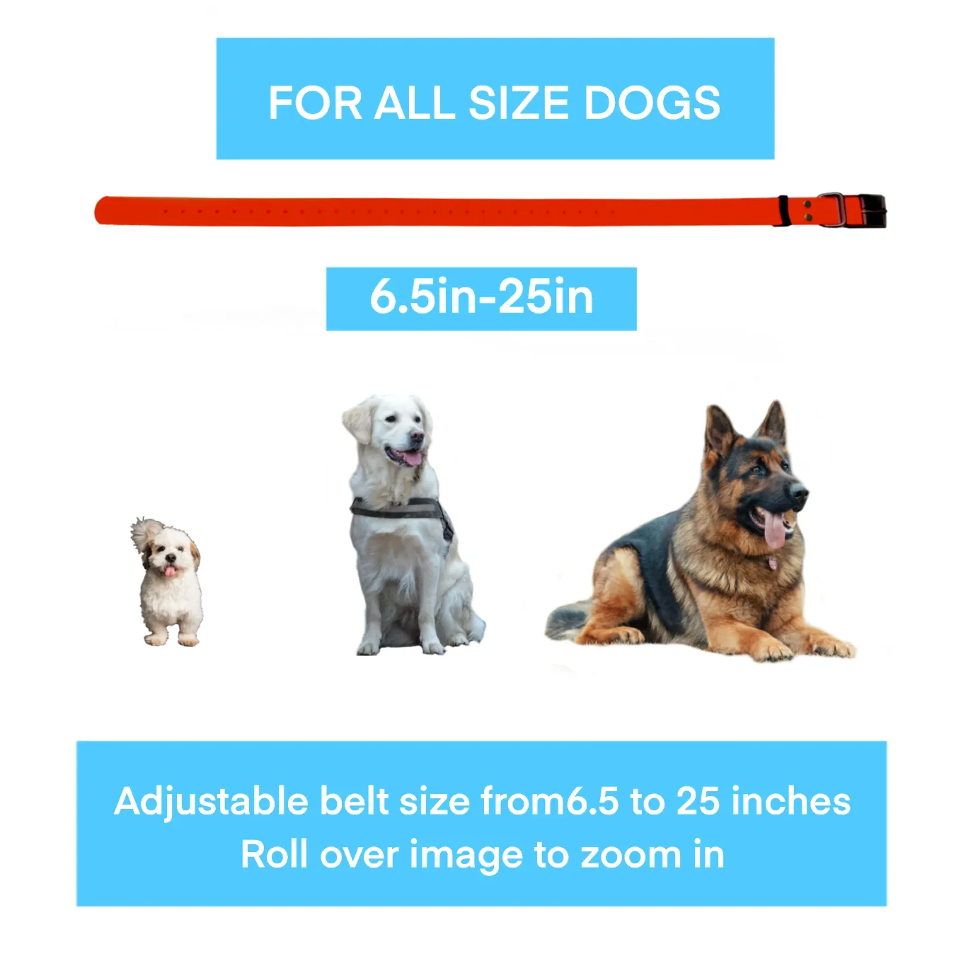 Replacement Collar Strap for Garmin DC40,Waterproof TPU Dog Tracking Collar Belt,65cm/25.6