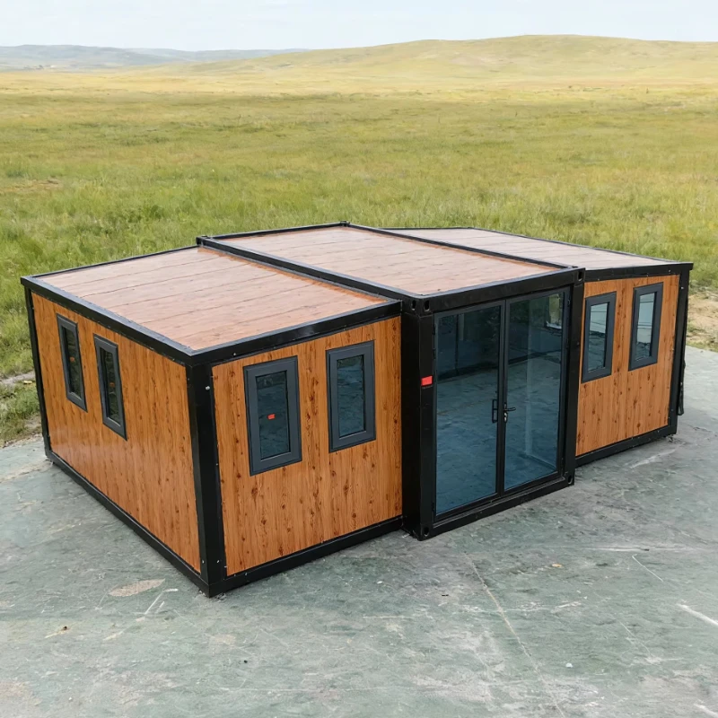Green Container House 20/30/40ft Expandable Folding Modular Home 3 Bed 1 Bath Kitchen Balcony Waterproof Durable Steel