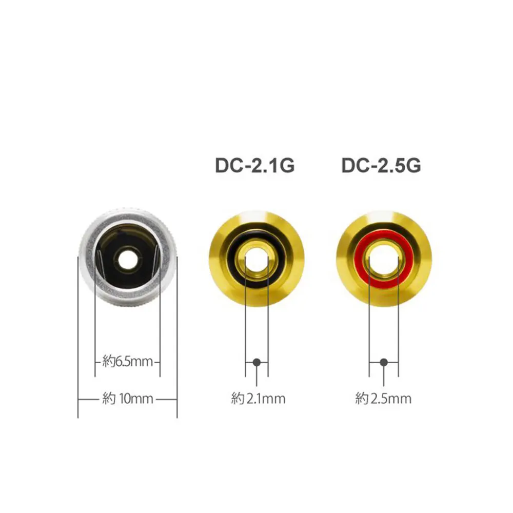 Oyaide DC-2.1G 2.5G 24K pozłacane wtyczka DC łącze typu Jack do dźwięku wykonane w Japonii