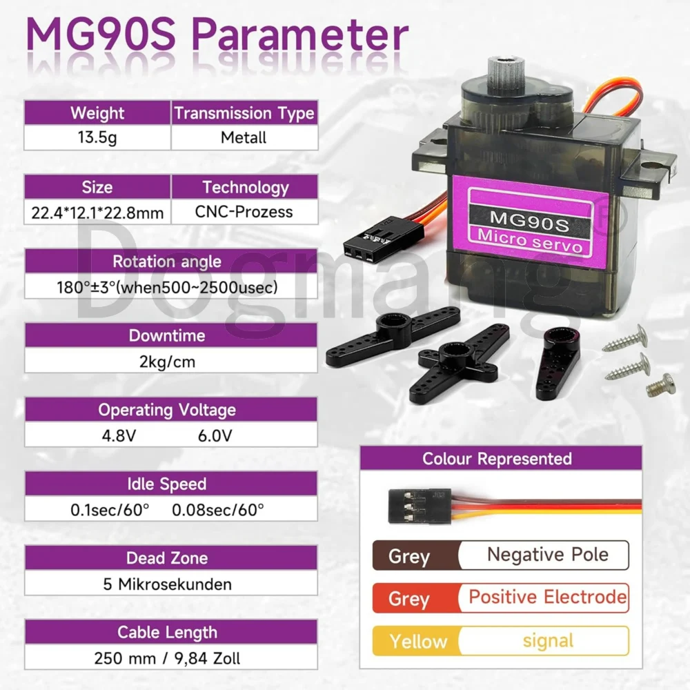 Wholesale 1-50 Pack MG90S Metal Gear 9g Micro Servo SG90 Upgraded Mini Servos Fit RC Model Robot Arduino Maker Parts
