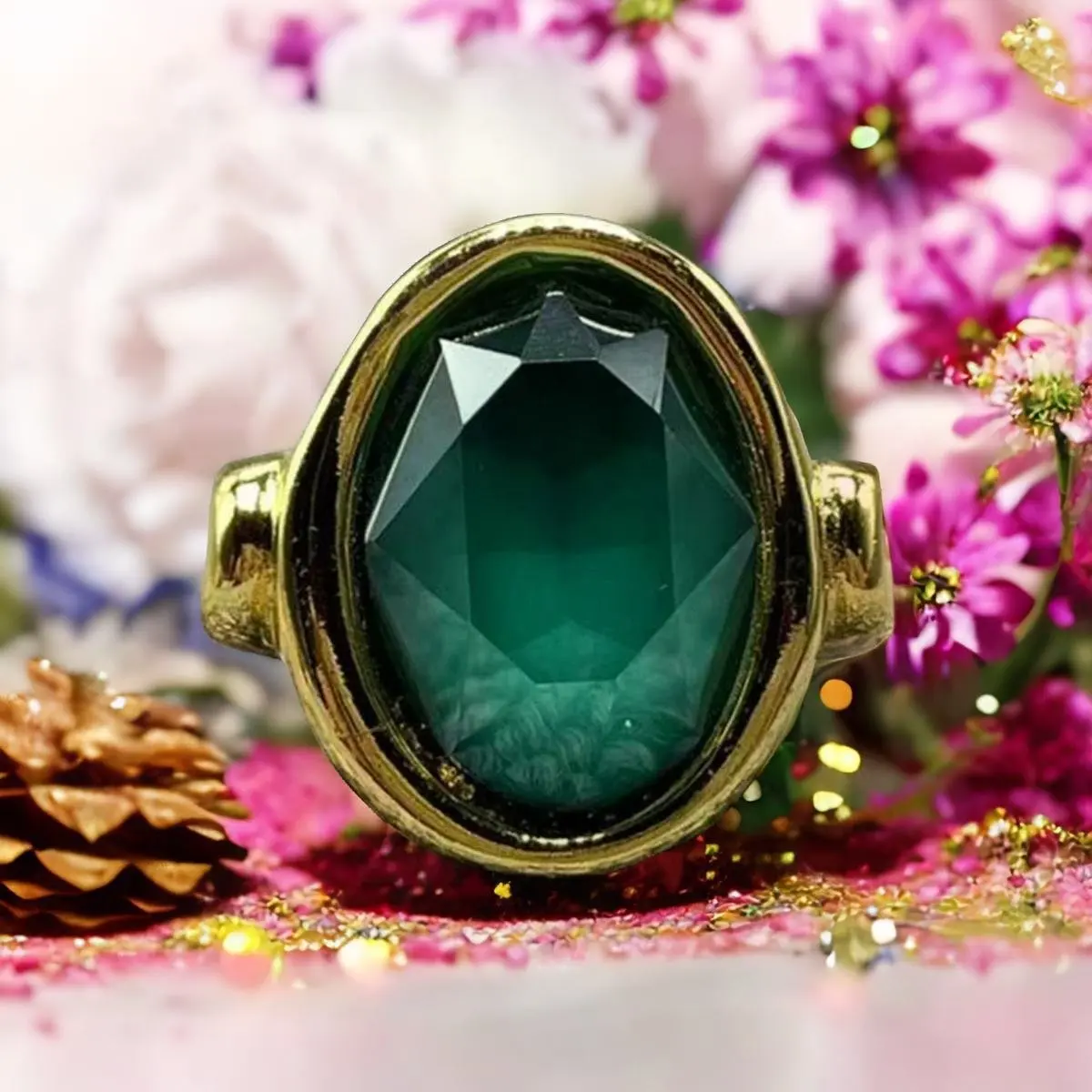 

2024 New UNO de 50 Fashion popular Silver Plating 925 14K Gold Grandmother Emerald Charm Ring Holiday Gift Boutique jewelry