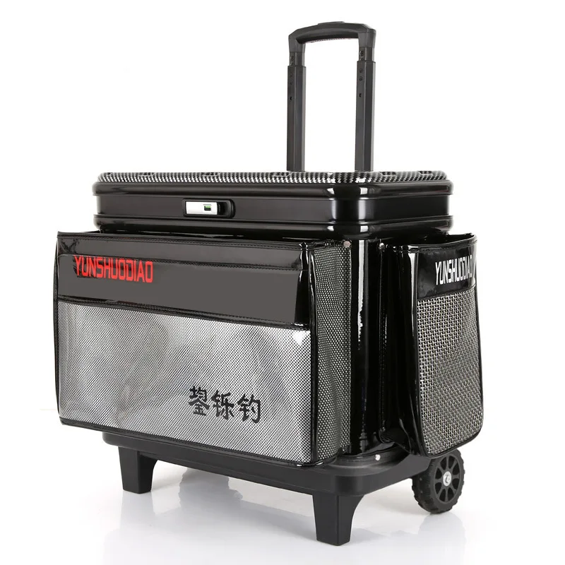 Manufacturer wholesale fishing trolley box large wheel thickened trolley bucket live fish bucket guard bucket