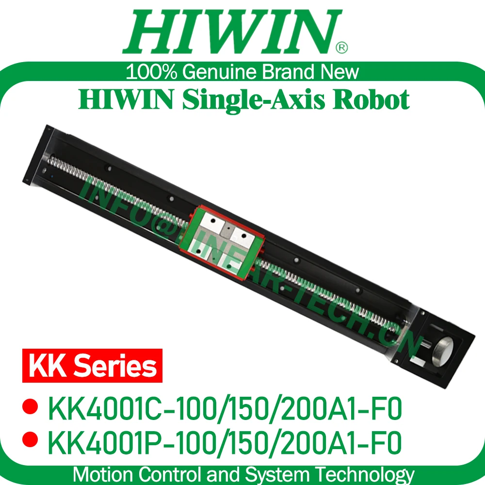 

Модуль HIWIN KK40, одноосный шариковый винт робота KK4001C KK4001P, линейные направляющие, высокая точность, жесткость 100, 150, 200 мм, новинка