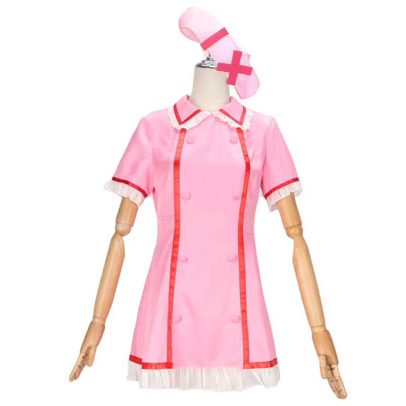 ボーカロイド-ピンクナース-コスプレ衣装--かわいい制服ドレス-帽子と靴下のフルセット-ハロウィンパーティー2026用