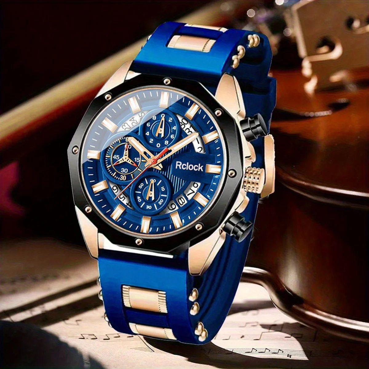 [Fashion Men's Analog Quartz Watch ] Casual Sports Men Watch Silicone Strap, Calendar Display, Ideal Men's Valentine's Day,