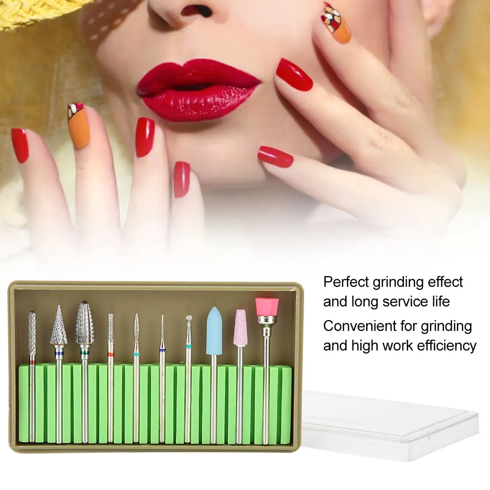 ZK40 10 ชิ้นชุดดอกสว่านเล็บไฟฟ้าเล็บเท้าเล็บเครื่องขัดเล็บอะไหล่อุปกรณ์เสริม