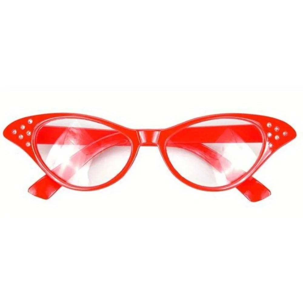 طقم إكسسوار زي بنمط PESENAR-Polka Dot للنساء ، نظارات عتيقة 50 ، أقراط من 50 ، ربطة رأس ، وشاح ، 4 #3