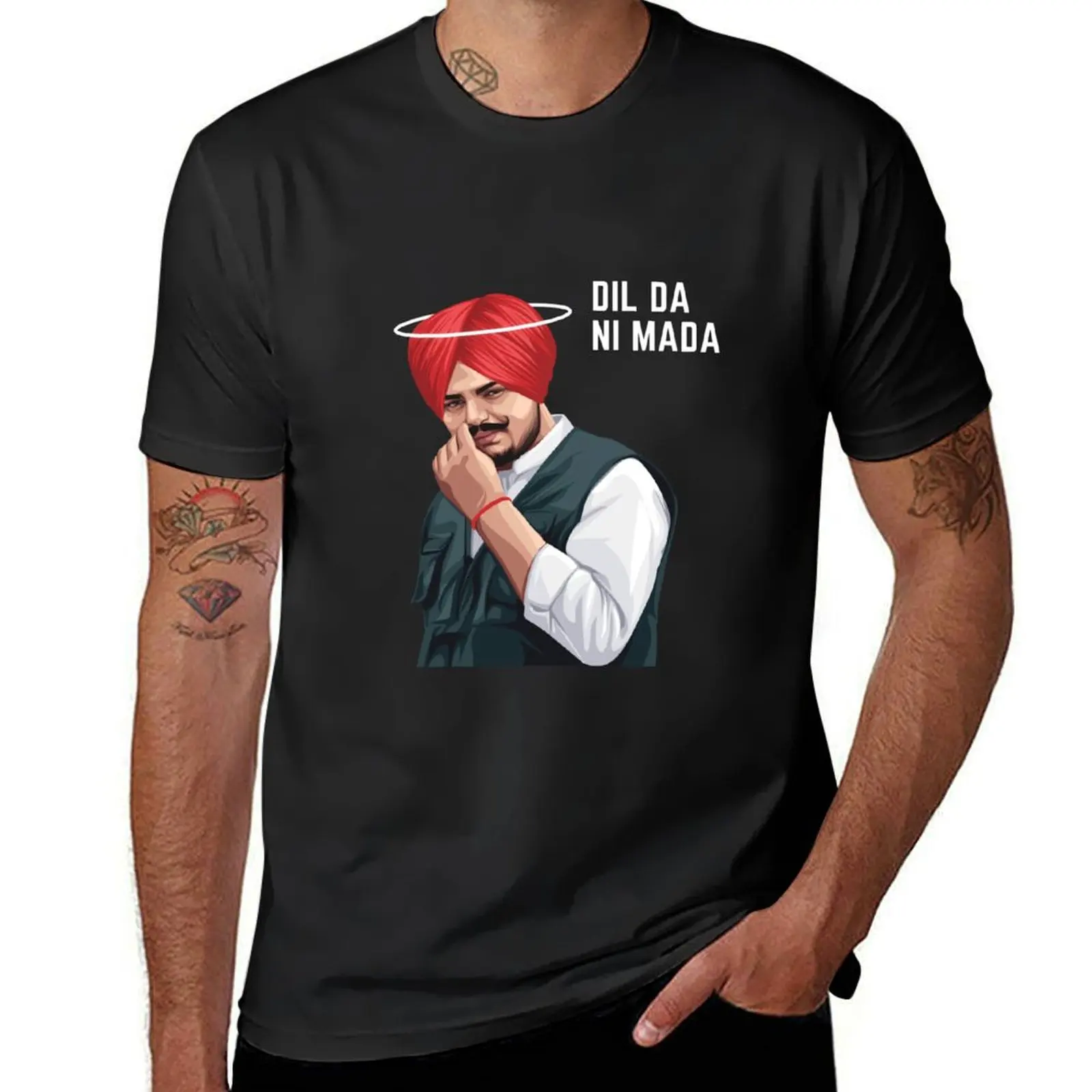 Sidhu Elch Wala Dil da Ni Mada T-Shirt Schwergewichte Hemden Grafik T-Shirts für einen Jungen Slim Fit T-Shirts für Männer