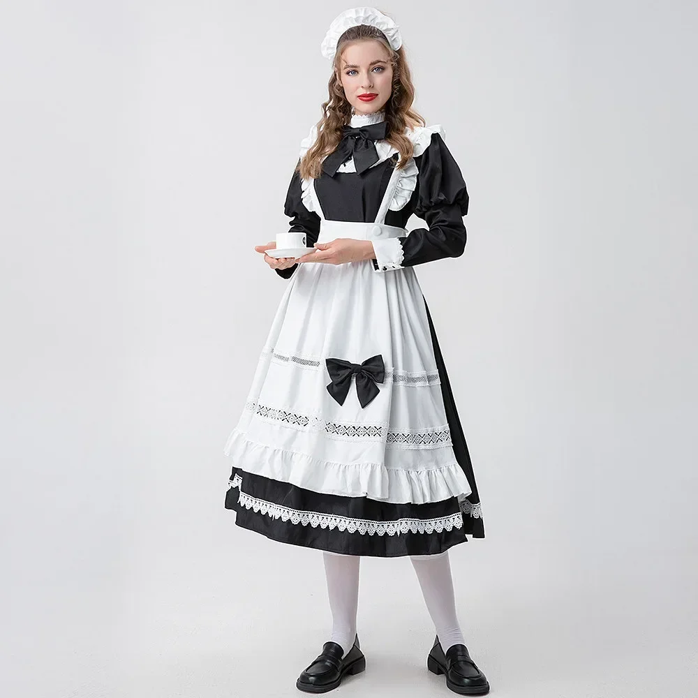 Halloween Lolita Daily Dress Black And White Traditional Maid Dress Maid Dress English Housekeeper