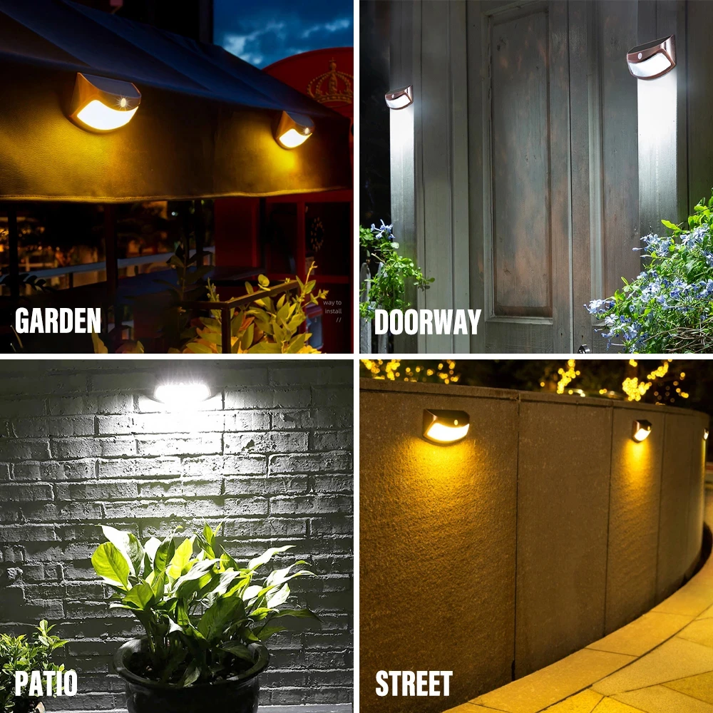 Solar Motion Sensor Light LED Wall Lamp Outdoor Waterproof Intelligent Light Control Garden Decorative Landscape Street Lantern