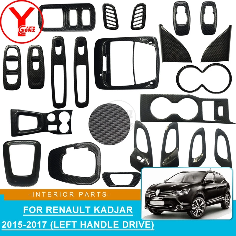

ABS carbon door armrest for cars switch cover For Renault Kadjar Dynamique 2015 2016 2017 car accessories interior parts YCSUNZ