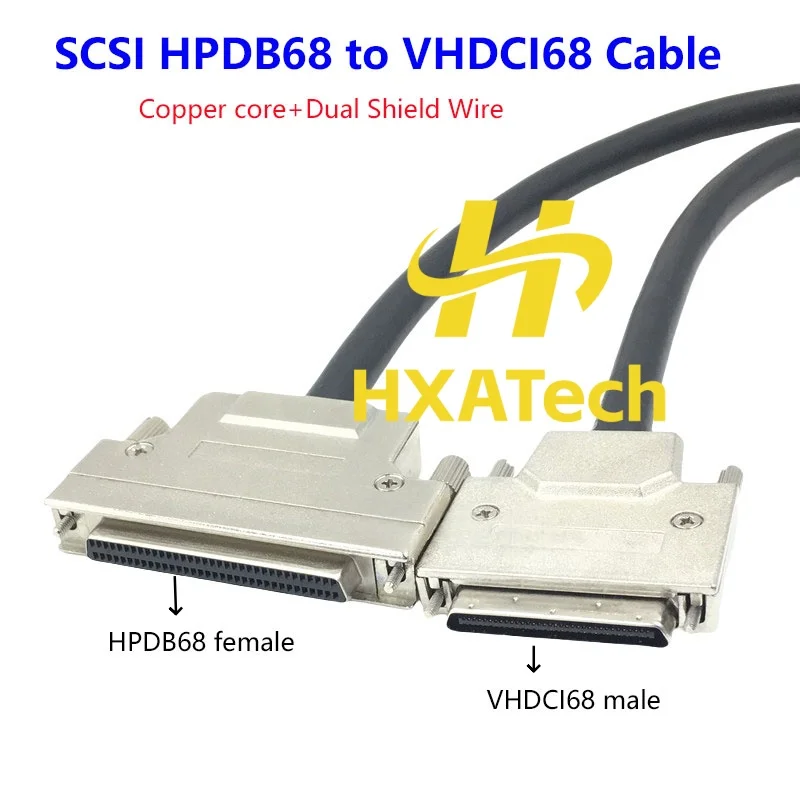 HXATech-SCSI HPDB68 to VHDCI68 Connector Cable HPDB 68 Pin Female to VHDCI 68 Pin male Double Shield Copper core Data Cable