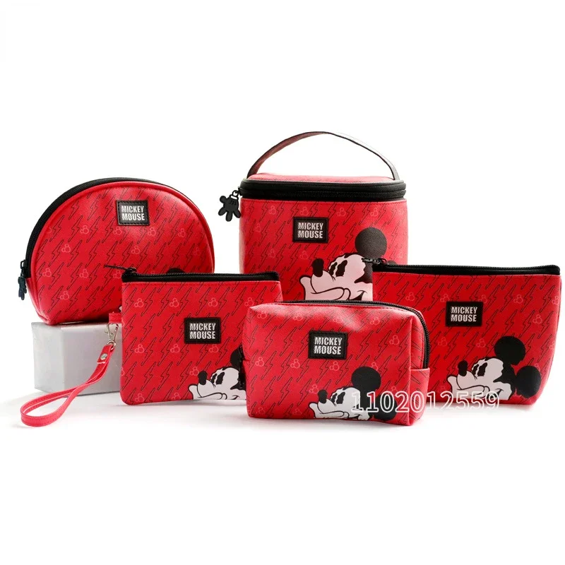 Disney Mickey Original New Zero Wallet Large Capacity Cosmetic Bag Cartoon Wash Bag Fashion PVC Portable Travel Cosmetic Bag