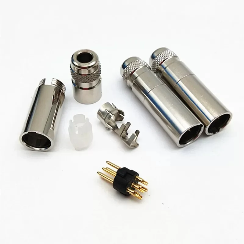 2pcs/lot  Mini Card Bib XLR Socket - Small Female to Male Welding Plug for 3/4/5/6/7P8P Cores Durable Audio Video Connector