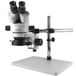 Simul-Focal 7X-45X Continuous Zoom Stereo Trinocular Microscope  CTV Adapter Barlow Lens For Phone Lab PCB Repair Soldering