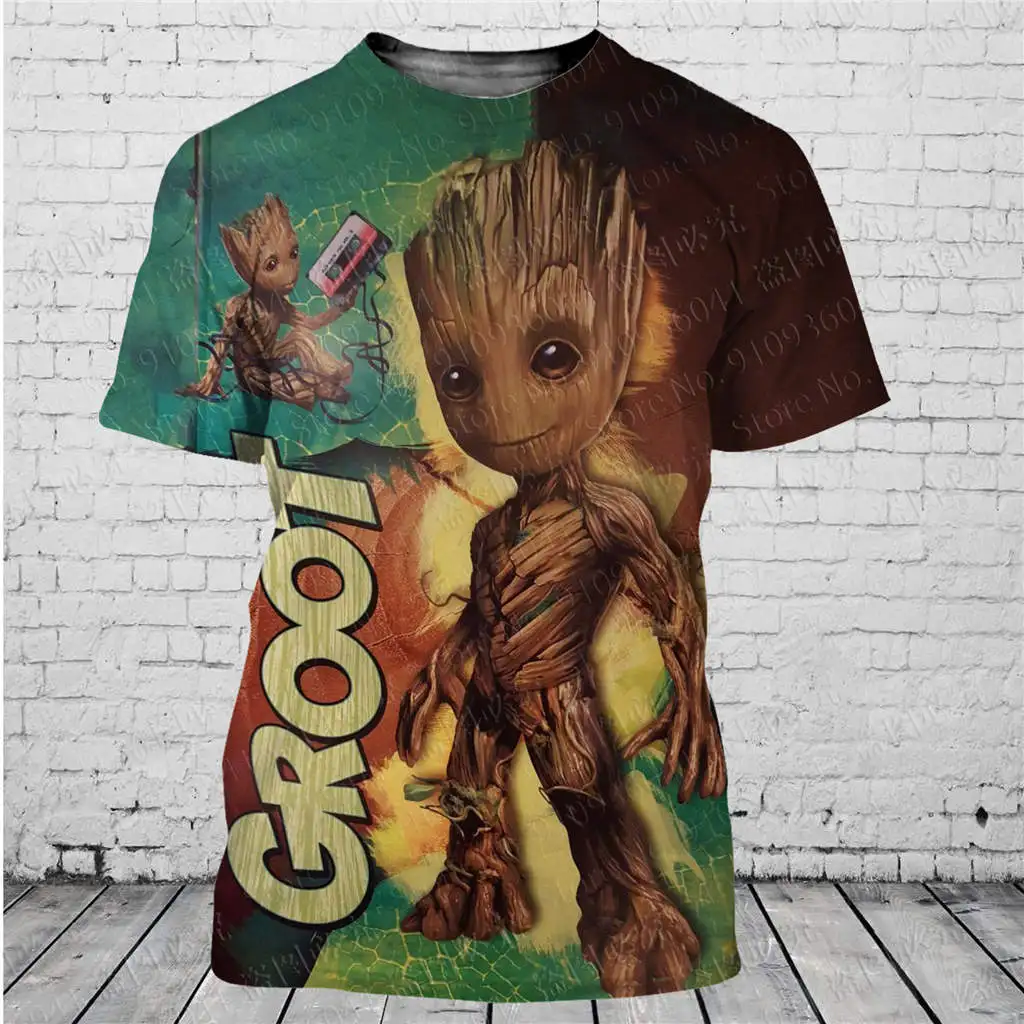 T-shirt imprimé 3D Gardiens de la Galaxie pour hommes et femmes, Streetwear décontracté, Personnaliser n'importe quelle image, Disney, Groot, Y-Wear