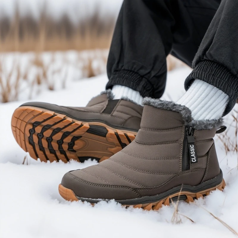 

Men Boots Keep Warm Winter Shoes for Men Waterproof Ankle Boots Fur Shoes Snow Boots Winter Casual Shoes Booties Men