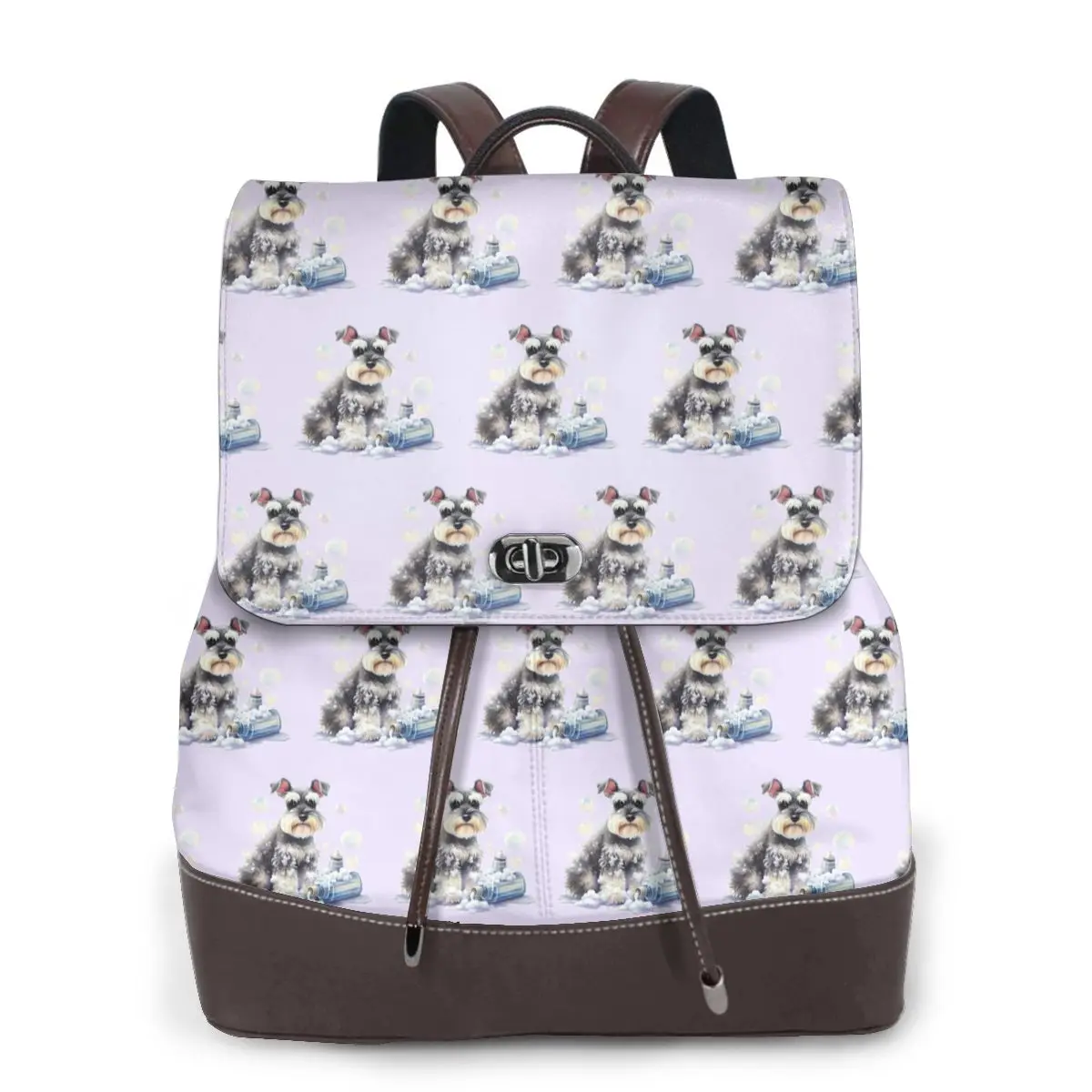 Miniature Schnauzer Bath With Bubbles Bookbag School Student Bags Hiking Travel Daypack for Women Fashion Derma Backpack