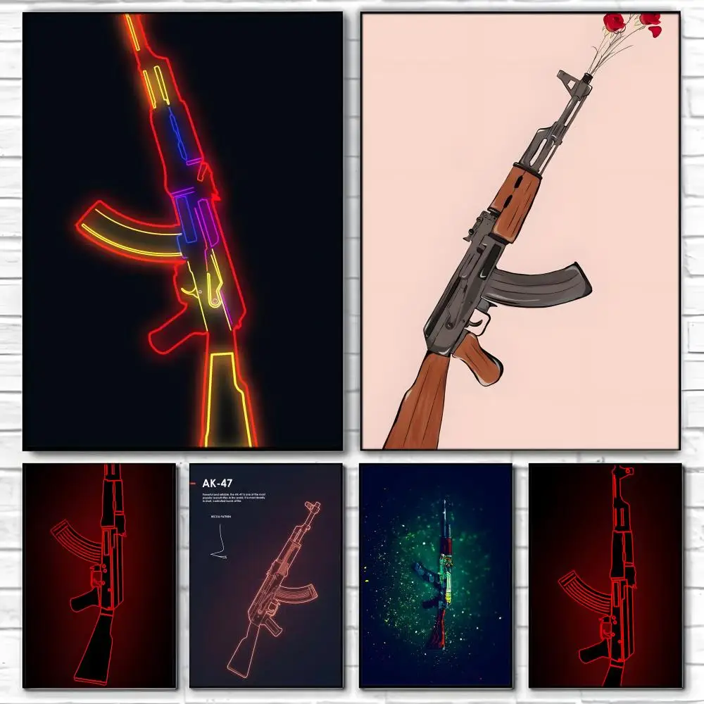 ANIME A-AK47 Poster Wall art print art suitable for living room bedroom bar parlor home decor gift