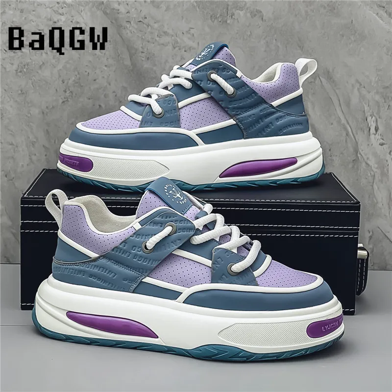 New Fashion Color Block Sneakers Men Original Designer Skateboard Shoes Hip Hop Streetwear Men's Shoes Comfort Platform Sneakers