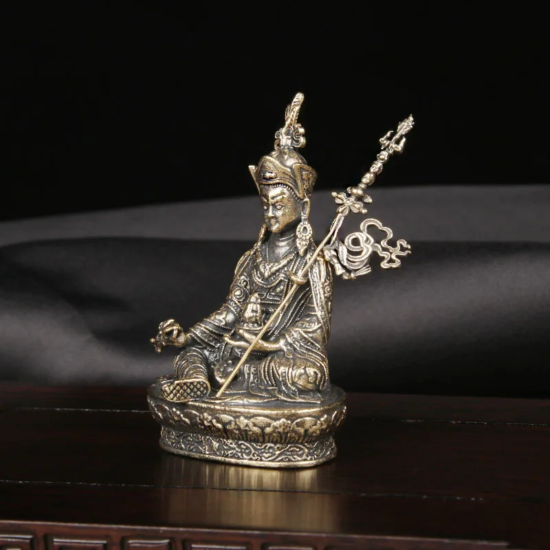 CH Pure Brass Lotus Peanut Master Buddha Statue Ornaments Hidden Buddha Offerings Religious Statues Vintage Bronze Crafts