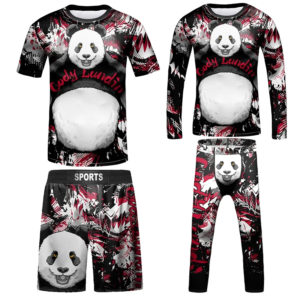 Kids MMA Compression Jersey BJJ Rashguard Boys Baby Girl Clothing Set Boxing T-shirt Shorts Bear Sweatshirt Pants Suits Outfits