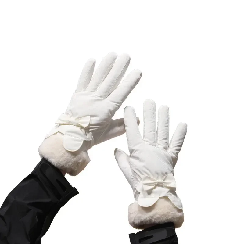 Зимние перчатки женские велосипедные теплые флисовые морозостойкие ветрозащитные водонепроницаемые велосипедные теплые уличные лыжные перчатки для бега