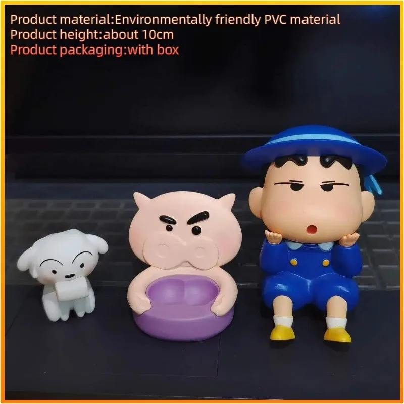 

New 10cm GK Crayon Shin-chan cos school uniform, creative Shin-chan figure, Fatty Zaemon, little white model, trendy ornaments