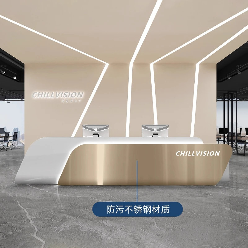 Atril Front Customer Center Beauty Salon Table Office Counters Entrance Business De Desk Table Desks Tables Pulpito Counter Desk