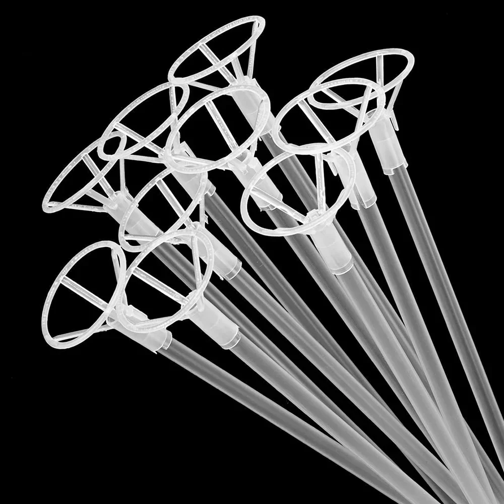 

Ultimate, 50 упаковок держателей для воздушных шаров, 40 см, белые стержни из ПВХ, прозрачные чашки | Безопасная плавающая магия для свадеб, дней рождения и вечеринок!