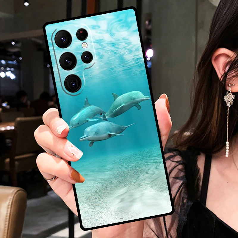 Ocean Dolphin Phone Case For Samsung Galaxy S23 Ultra S21 S22 Plus S20 FE S9 S10 Note 10 20 Ultra Cover