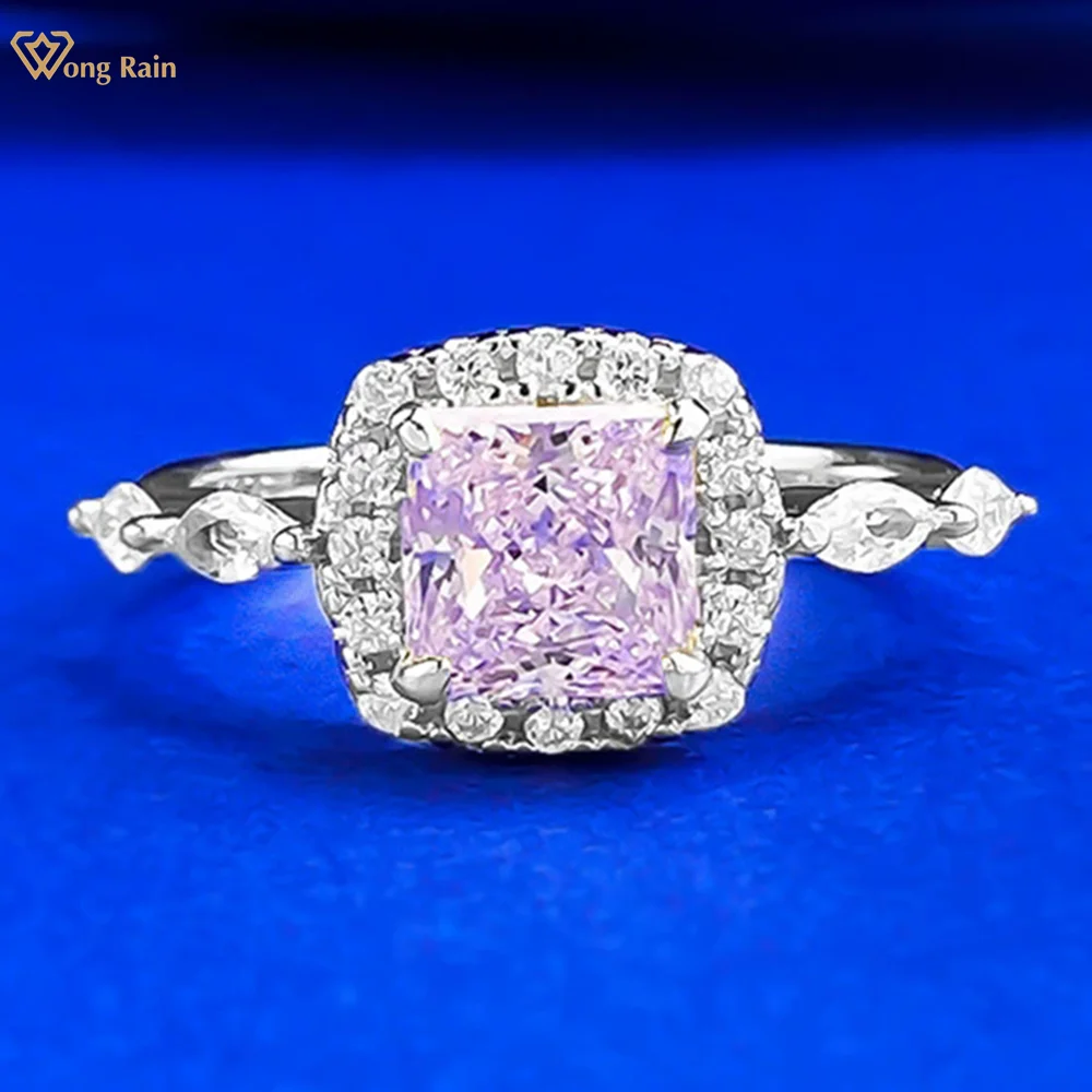 

Wong Rain 925 Sterling Silver Crushed Ice Cut 6 MM Lab Sapphire Citrine High Carbon Diamond Women Rings Fine Jewelry Party Gifts