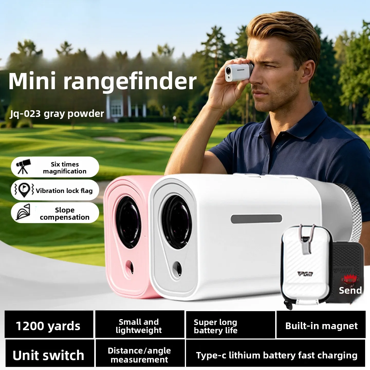 Golf Rangefinder Men's and Women's Mini Pocket Edition Slope Compensation High Precision Mini Magnetic Rangefinder None
