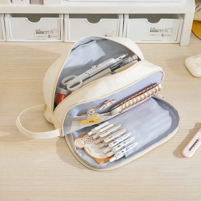 Bonita bolsa de lápices de gran capacidad, estuches escolares para niñas, bolsa de soporte de papelería coreana, estuche para bolígrafos para niños, suministros escolares para estudiantes
