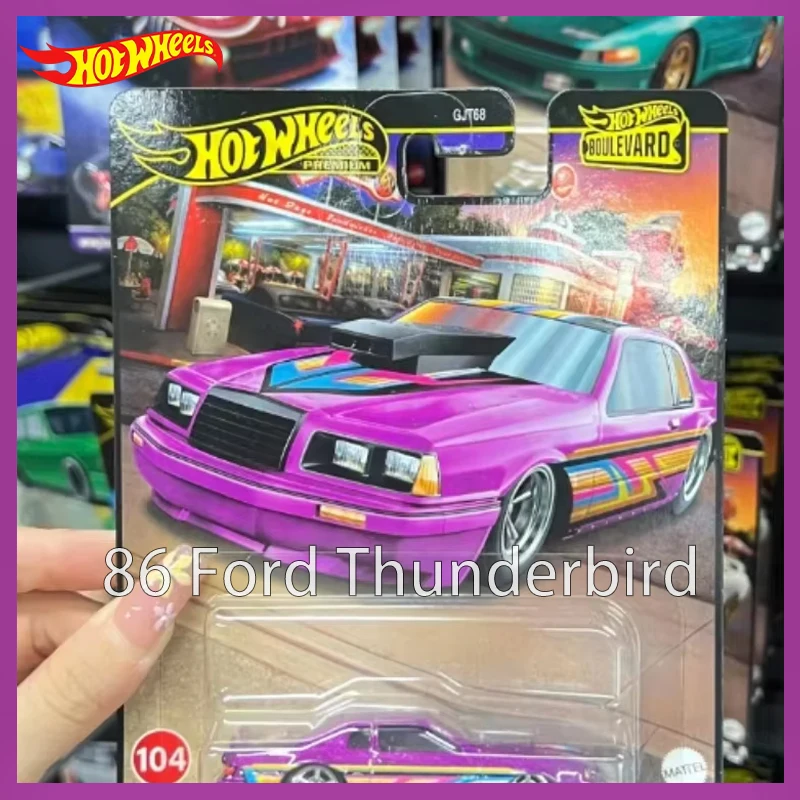 1:64 รถDiecastของแท้ล้อร้อนพรีเมี่ยมรถBoulevard 86 Ford Thunderbir Proสต็อกรุ่นรถสะสมของเล่นของขวัญ