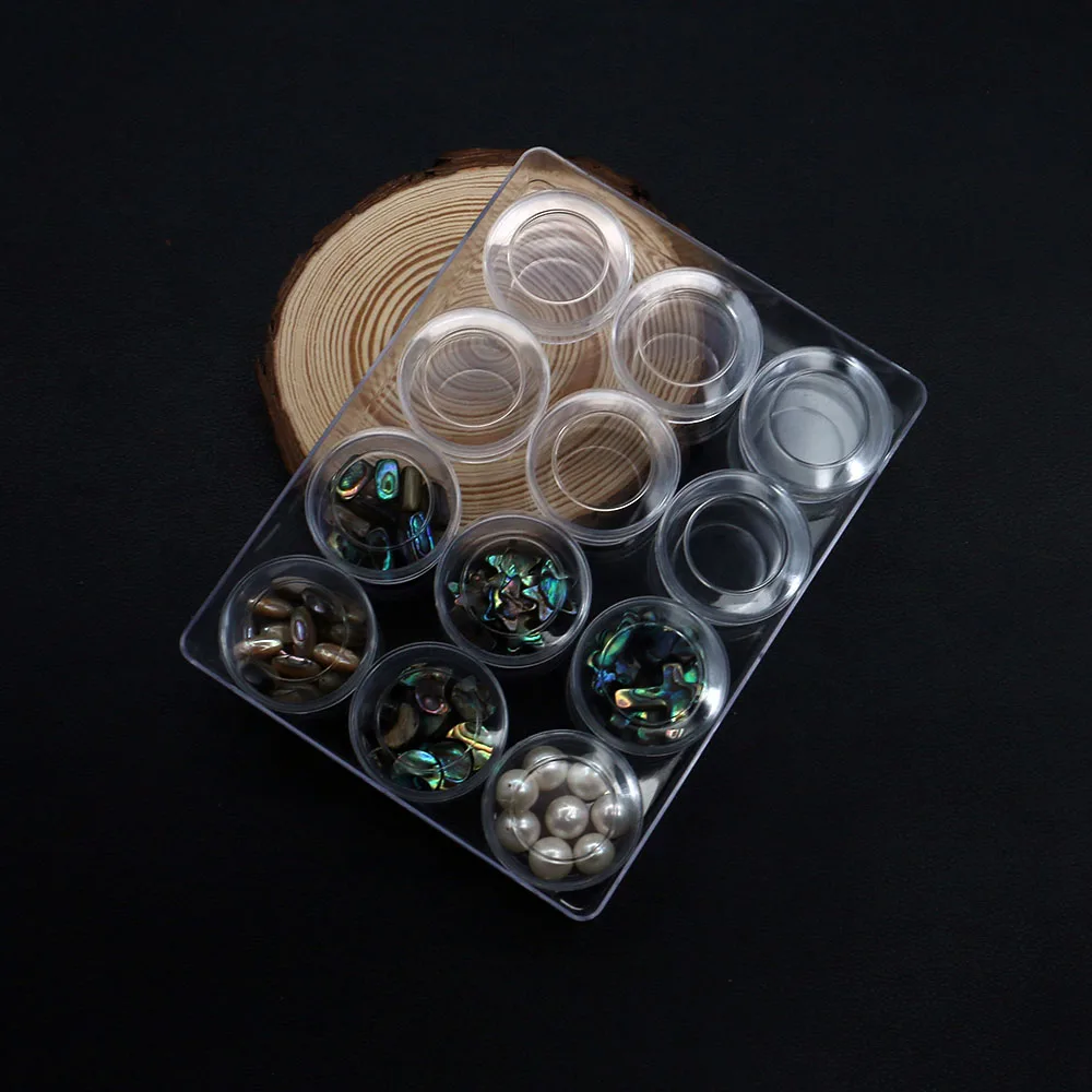 101x132mm Rectangular Transparent Plastic Jewelry Packaging Box Multi Segmented Design Small Bead Jewelry Display Box Supplies